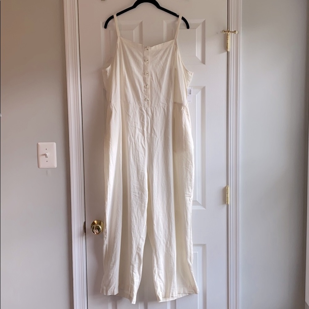 Old Navy White Linen Jumpsuit
